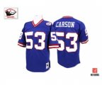 New York Giants #53 Harry Carson Blue Authentic Throwback Football Jersey