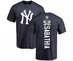MLB Nike New York Yankees #52 C.C. Sabathia Navy Blue Backer T-Shirt
