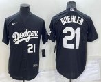 Los Angeles Dodgers #21 Walker Buehler Number Black Turn Back The Clock Stitched Cool Base Jersey