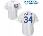 Chicago Cubs #34 Jon Lester Replica White Home Cool Base Baseball Jersey
