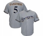 Milwaukee Brewers #5 Cory Spangenberg Replica Grey Road Cool Base Baseball Jersey