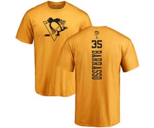 NHL Adidas Pittsburgh Penguins #35 Tom Barrasso Gold One Color Backer T-Shirt