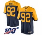 Green Bay Packers #92 Reggie White Limited Navy Blue Alternate 100th Season Football Jersey