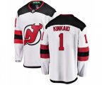 New Jersey Devils #1 Keith Kinkaid Fanatics Branded White Away Breakaway Hockey Jersey