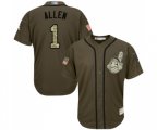 Cleveland Indians #1 Greg Allen Authentic Green Salute to Service Baseball Jersey