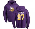 Minnesota Vikings #97 Everson Griffen Purple Name & Number Logo Pullover Hoodie