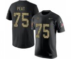 New Orleans Saints #75 Andrus Peat Black Camo Salute to Service T-Shirt