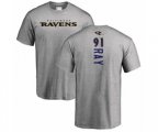 Baltimore Ravens #91 Shane Ray Ash Backer T-Shirt