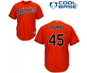 Baltimore Orioles #45 Mark Trumbo Replica Orange Alternate Cool Base Baseball Jersey