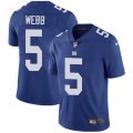 New York Giants #5 Davis Webb Royal Blue Team Color Vapor Untouchable Limited Player NFL Jersey