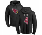 Arizona Cardinals #4 Andy Lee Black Name & Number Logo Pullover Hoodie