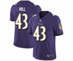 Baltimore Ravens #43 Justice Hill Purple Team Color Vapor Untouchable Limited Player Football Jersey