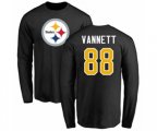 Pittsburgh Steelers #88 Nick Vannett Black Name & Number Logo Long Sleeve T-Shirt