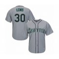 Seattle Mariners #30 Kyle Lewis Authentic Grey Road Cool Base Baseball Player Jersey