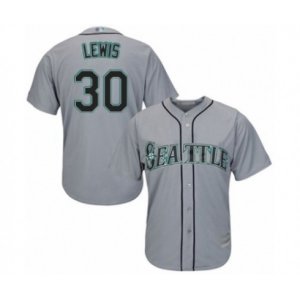 Seattle Mariners #30 Kyle Lewis Authentic Grey Road Cool Base Baseball Player Jersey