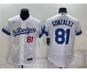 Los Angeles Dodgers #81 Victor Gonzalez White 2021 City Connect Flex Base Stitched Jersey