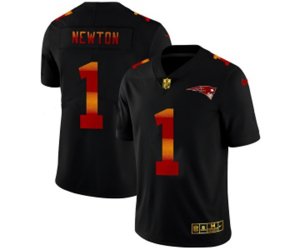 New England Patriots #1 Cam Newton Black Red Orange Stripe Vapor Limited NFL Jersey
