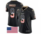 New Orleans Saints #9 Drew Brees Limited Black Rush USA Flag Football Jersey