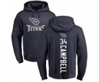 Tennessee Titans #34 Earl Campbell Navy Blue Backer Pullover Hoodie