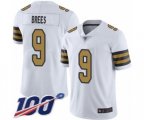 New Orleans Saints #9 Drew Brees Limited White Rush Vapor Untouchable 100th Season Football Jersey