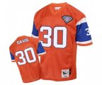 Denver Broncos #30 Terrell Davis Orange Authentic Throwback Football Jersey