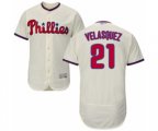 Philadelphia Phillies Vince Velasquez Cream Alternate Flex Base Authentic Collection Baseball Player Jersey
