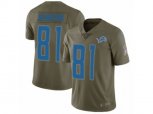 Detroit Lions #81 Calvin Johnson Limited Olive 2017 Salute to Service NFL Jersey