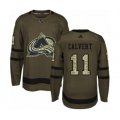 Colorado Avalanche #11 Matt Calvert Authentic Green Salute to Service NHL Jersey