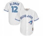 Toronto Blue Jays #12 Roberto Alomar Replica White Cooperstown Baseball Jersey