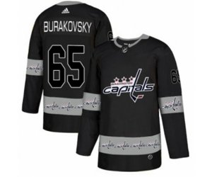 Washington Capitals #65 Andre Burakovsky Authentic Black Team Logo Fashion NHL Jersey