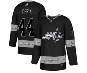 Washington Capitals #44 Brooks Orpik Authentic Black Team Logo Fashion NHL Jersey
