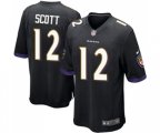 Baltimore Ravens #12 Jaleel Scott Game Black Alternate Football Jersey