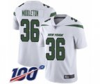 New York Jets #36 Doug Middleton White Vapor Untouchable Limited Player 100th Season Football Jersey