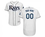 Tampa Bay Rays Customized Home White Flexbase Authentic Collection Baseball Jersey