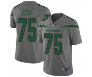 New York Jets #75 Chuma Edoga Limited Gray Inverted Legend Football Jersey