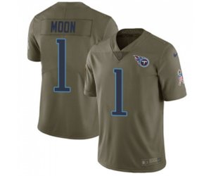 Tennessee Titans #1 Warren Moon Limited Olive 2017 Salute to Service Football Jersey