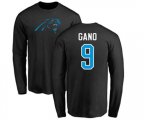 Carolina Panthers #9 Graham Gano Black Name & Number Logo Long Sleeve T-Shirt