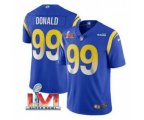 Los Angeles Rams #99 Aaron Donald Royal 2022 Super Bowl LVI Vapor Limited Stitched Jersey