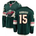 Minnesota Wild #15 Matt Hendricks Authentic Green Home Fanatics Branded Breakaway NHL Jersey