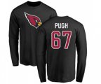 Arizona Cardinals #67 Justin Pugh Black Name & Number Logo Long Sleeve T-Shirt