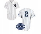 New York Yankees #2 Derek Jeter Replica White W 3000 Hits Patch Baseball Jersey