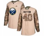 Adidas Buffalo Sabres #40 Carter Hutton Authentic Camo Veterans Day Practice NHL Jersey