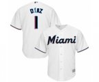 Miami Marlins Isan Diaz Replica White Home Cool Base Baseball Player Jersey