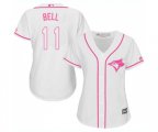Women's Toronto Blue Jays #11 George Bell Authentic White Fashion Cool Base Baseball Jersey