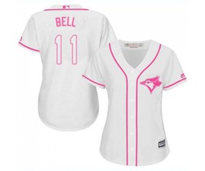 Women\'s Toronto Blue Jays #11 George Bell Authentic White Fashion Cool Base Baseball Jersey