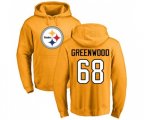 Pittsburgh Steelers #68 L.C. Greenwood Gold Name & Number Logo Pullover Hoodie