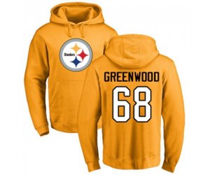 Pittsburgh Steelers #68 L.C. Greenwood Gold Name & Number Logo Pullover Hoodie