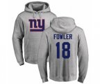 New York Giants #18 Bennie Fowler Ash Name & Number Logo Pullover Hoodie
