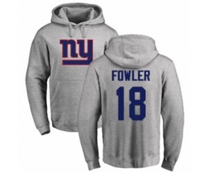 New York Giants #18 Bennie Fowler Ash Name & Number Logo Pullover Hoodie