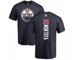 Edmonton Oilers #35 Al Montoya Navy Blue Backer T-Shirt